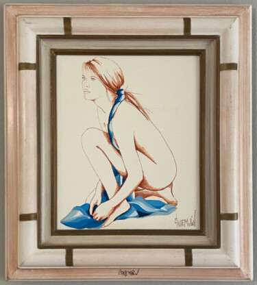 Painting titled "Le Silence" by Claude Morin, Original Artwork, Pastel Mounted on Wood Stretcher frame