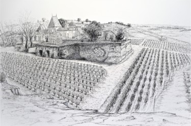 Drawing titled "plateau-d-ausone.jpg" by Claude Mornet, Original Artwork, Ink