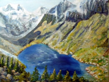 Peinture intitulée "Lac d'ESTOM hautes…" par Claude Mornet, Œuvre d'art originale