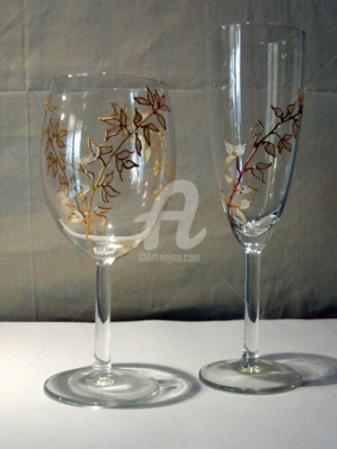 Sculpture intitulée "ensemble de verres…" par Claude Mornet, Œuvre d'art originale