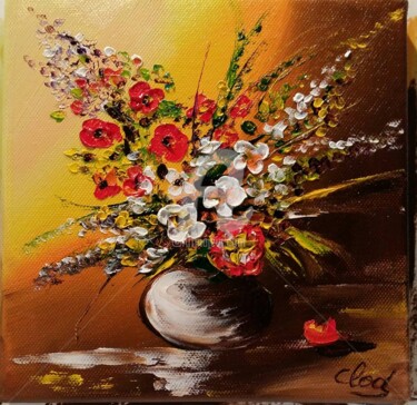 Painting titled "bouquet-contemporai…" by Claude Mornet, Original Artwork, Oil