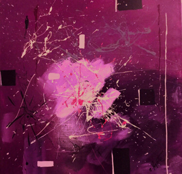 Картина под названием "In a purple mood" - Claude Paquette, Подлинное произведение искусства, Акрил