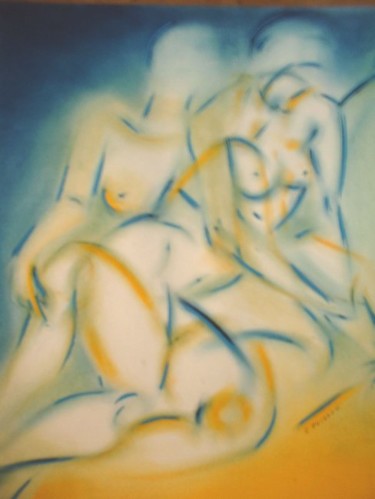Peinture intitulée "nus superposés 2006…" par Claude Poisson, Œuvre d'art originale, Huile