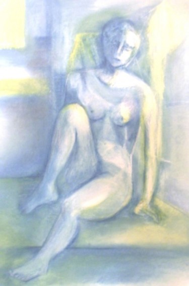 Peinture intitulée "nus bleus 2006 à Qu…" par Claude Poisson, Œuvre d'art originale, Huile
