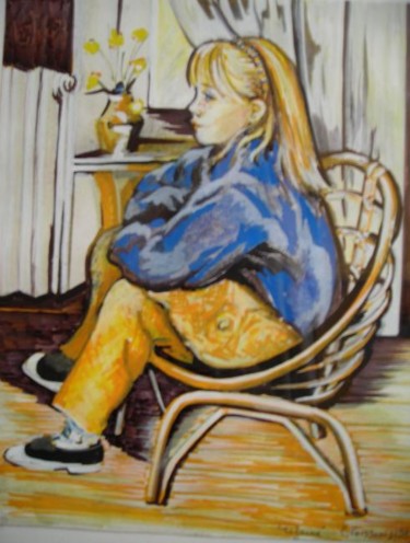 Peinture intitulée "ma nièce Tifaine 20…" par Claude Poisson, Œuvre d'art originale