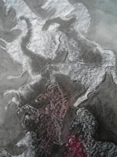 Peinture intitulée "impression de cheval" par Claude Poisson, Œuvre d'art originale