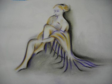 Painting titled "femme assise entour…" by Claude Poisson, Original Artwork