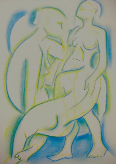 Painting titled "nus superposés 2008" by Claude Poisson, Original Artwork