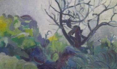 Painting titled "arbre" by Claude Poisson, Original Artwork