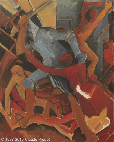 Peinture intitulée "204. Guerre" par Claude Pressé, Œuvre d'art originale, Huile