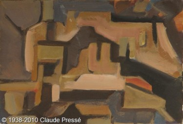 Peinture intitulée "190. Abstrait" par Claude Pressé, Œuvre d'art originale, Huile