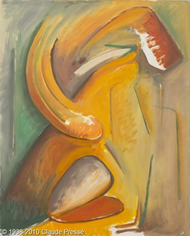 Peinture intitulée "166. Abstrait - Étu…" par Claude Pressé, Œuvre d'art originale, Huile