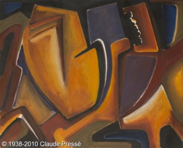 Peinture intitulée "163. Abstraction" par Claude Pressé, Œuvre d'art originale, Huile