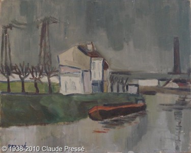 Peinture intitulée "58. L'Ile-Saint-Den…" par Claude Pressé, Œuvre d'art originale, Huile
