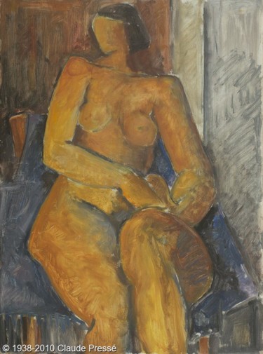 Peinture intitulée "30. Étude de nu d'a…" par Claude Pressé, Œuvre d'art originale, Huile