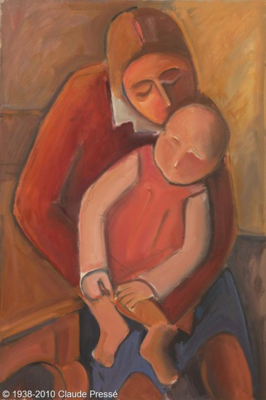 Peinture intitulée "11. Maternité" par Claude Pressé, Œuvre d'art originale, Huile