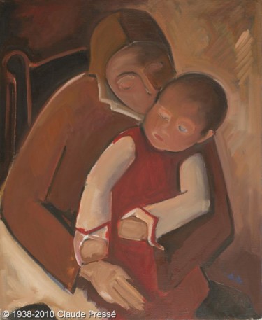 Peinture intitulée "9. Maternité" par Claude Pressé, Œuvre d'art originale, Huile