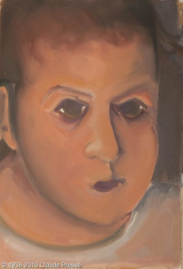 Peinture intitulée "7. Portrait d'Émilie" par Claude Pressé, Œuvre d'art originale, Huile
