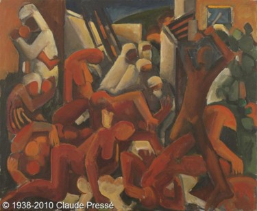 Peinture intitulée "Galerie « Guerres »…" par Claude Pressé, Œuvre d'art originale, Huile