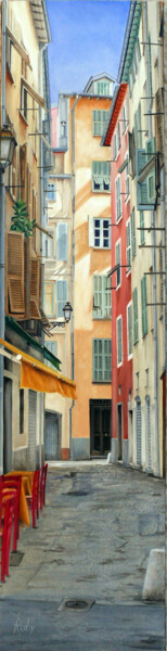 Картина под названием "Rue Colonna d'Istria" - Claude Ruby, Подлинное произведение искусства, Масло