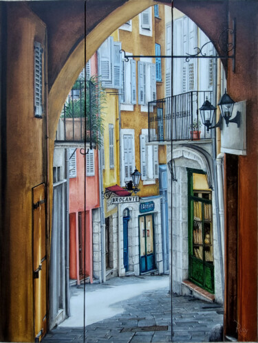 Pintura titulada "Rue de la Fontette…" por Claude Ruby, Obra de arte original, Oleo