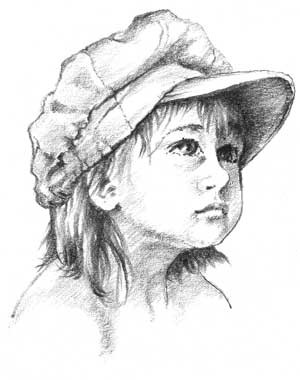 Dessin intitulée "L'enfant" par Claude St-Cyr, Œuvre d'art originale