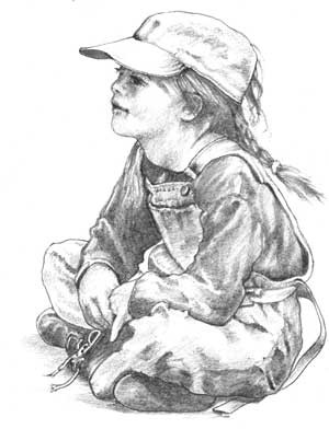 Dessin intitulée "Petite fille" par Claude St-Cyr, Œuvre d'art originale