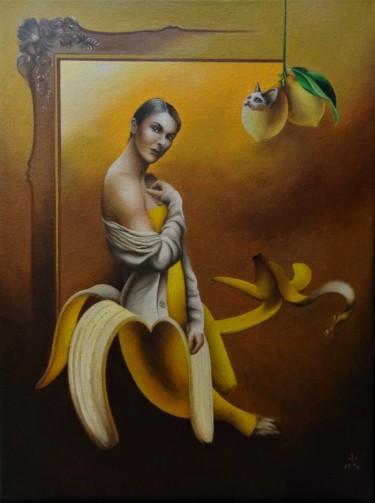 Peinture intitulée "des Bananes" par Claude R. Ternois, Œuvre d'art originale, Acrylique
