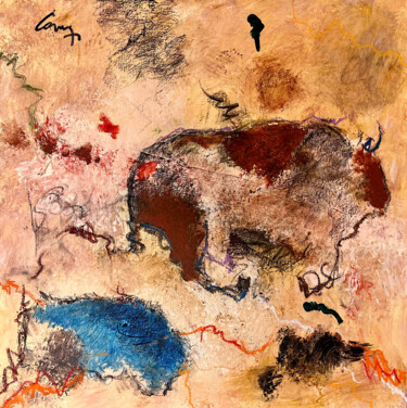 Peinture intitulée "Bison futé" par Claude-Yvan Conne, Œuvre d'art originale, Acrylique Monté sur Châssis en bois