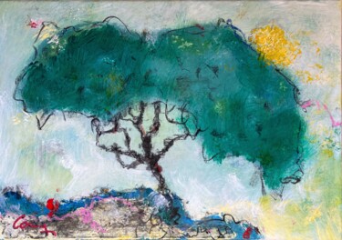 Картина под названием "Pin-parasol" - Claude-Yvan Conne, Подлинное произведение искусства, Акрил Установлен на Деревянная ра…