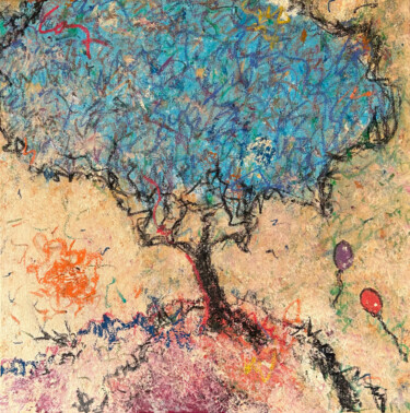 Картина под названием "Les ballons" - Claude-Yvan Conne, Подлинное произведение искусства, Акрил Установлен на Деревянная ра…