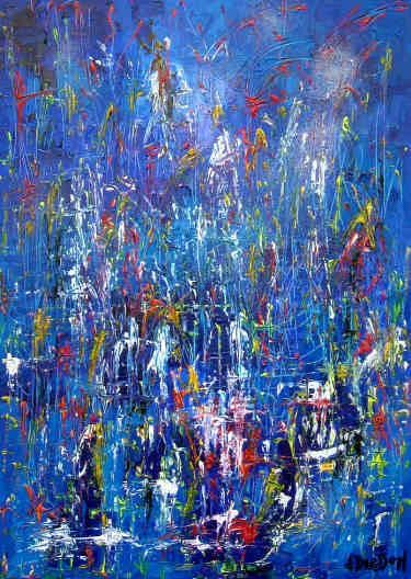 Peinture intitulée "Mer couleurs 2" par Claude Bresson, Œuvre d'art originale, Huile