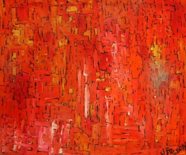 Peinture intitulée "Essai aux rouges et…" par Claude Bresson, Œuvre d'art originale, Huile