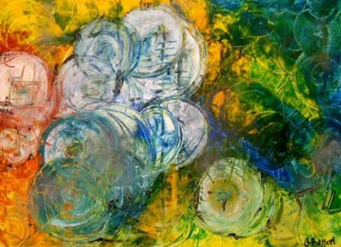 Peinture intitulée "Cercles.jpg" par Claude Bresson, Œuvre d'art originale, Huile
