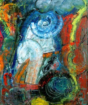 Peinture intitulée "Orage d'acier" par Claude Bresson, Œuvre d'art originale, Huile
