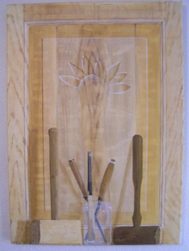 Картина под названием "le tournesol" - Claude Calonne, Подлинное произведение искусства, Масло