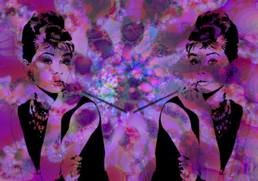 Digital Arts titled "les deux Audrey au…" by Claude Conte, Original Artwork, 2D Digital Work