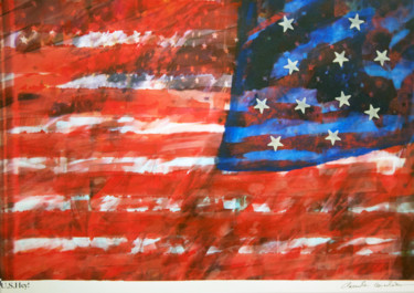 Arts numériques intitulée "U.S,Hey!" par Claude Corbier, Œuvre d'art originale, Peinture numérique Monté sur Carton