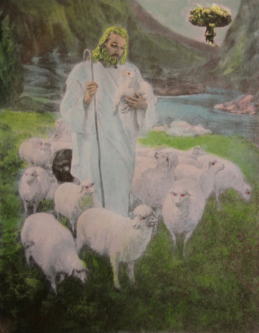 Arte digital titulada "Le Christ est mon b…" por Claude Corbier, Obra de arte original, Fotografía manipulada