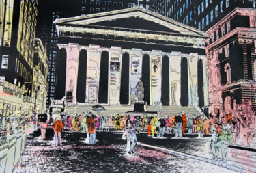 Arte digitale intitolato "Wall street.jpg" da Claude Corbier, Opera d'arte originale, Pittura digitale Montato su Cartone