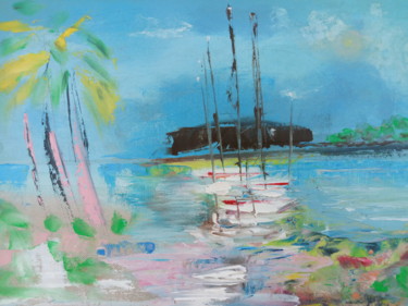 Painting titled "Port Vauban Antibes" by Claude Delaflor, Original Artwork