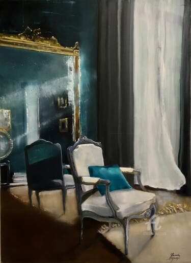Картина под названием "le Cabriolet.jpeg" - Claude D'Haeyé, Подлинное произведение искусства, Масло
