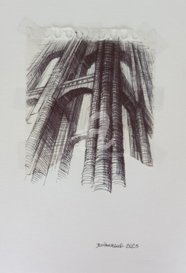 Desenho intitulada "Architecture Imagin…" por Claude Duvauchelle, Obras de arte originais, Canetac de aerossol