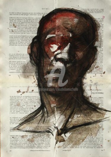Dessin intitulée "Histoire et visage…" par Claude Duvauchelle, Œuvre d'art originale, Autre