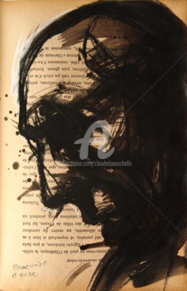 Drawing titled "Histoire et visage…" by Claude Duvauchelle, Original Artwork, Other