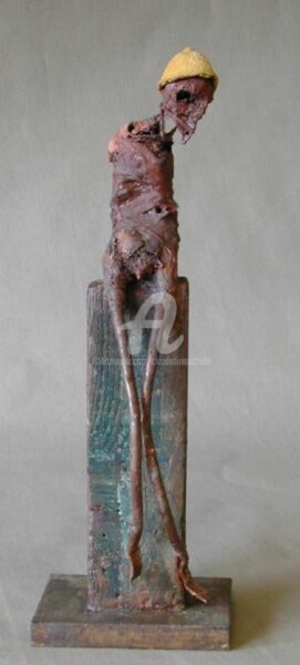 Sculpture titled "MEKFOO" by Claude Duvauchelle, Original Artwork, Mixed Media