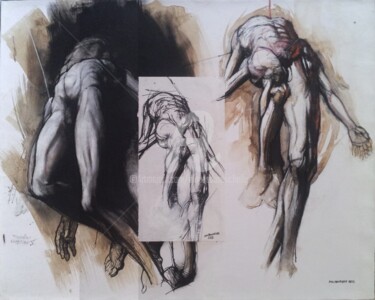 Malerei mit dem Titel "FIGURATION CHRISTIQ…" von Claude Duvauchelle, Original-Kunstwerk, Acryl