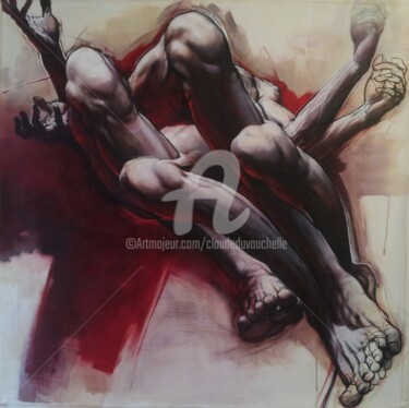 Painting titled "CORPS et AME V -120…" by Claude Duvauchelle, Original Artwork, Acrylic Mounted on Wood Stretcher frame