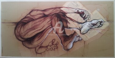 Malerei mit dem Titel "L'ECRIT et les MAUX…" von Claude Duvauchelle, Original-Kunstwerk, Pastell Auf Keilrahmen aus Holz mon…