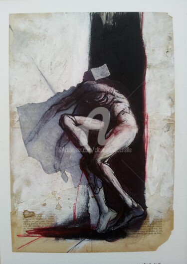 Contrecollé 42x30cm (3) Dessin et Acrylique sur Papier Dessin intitulée "Contrecollé 42x30cm…" par Claude Duvauchelle, Œuvre d'art originale, Autre